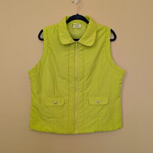 Be Inspired neon green lightweight puff vest XL EUC
